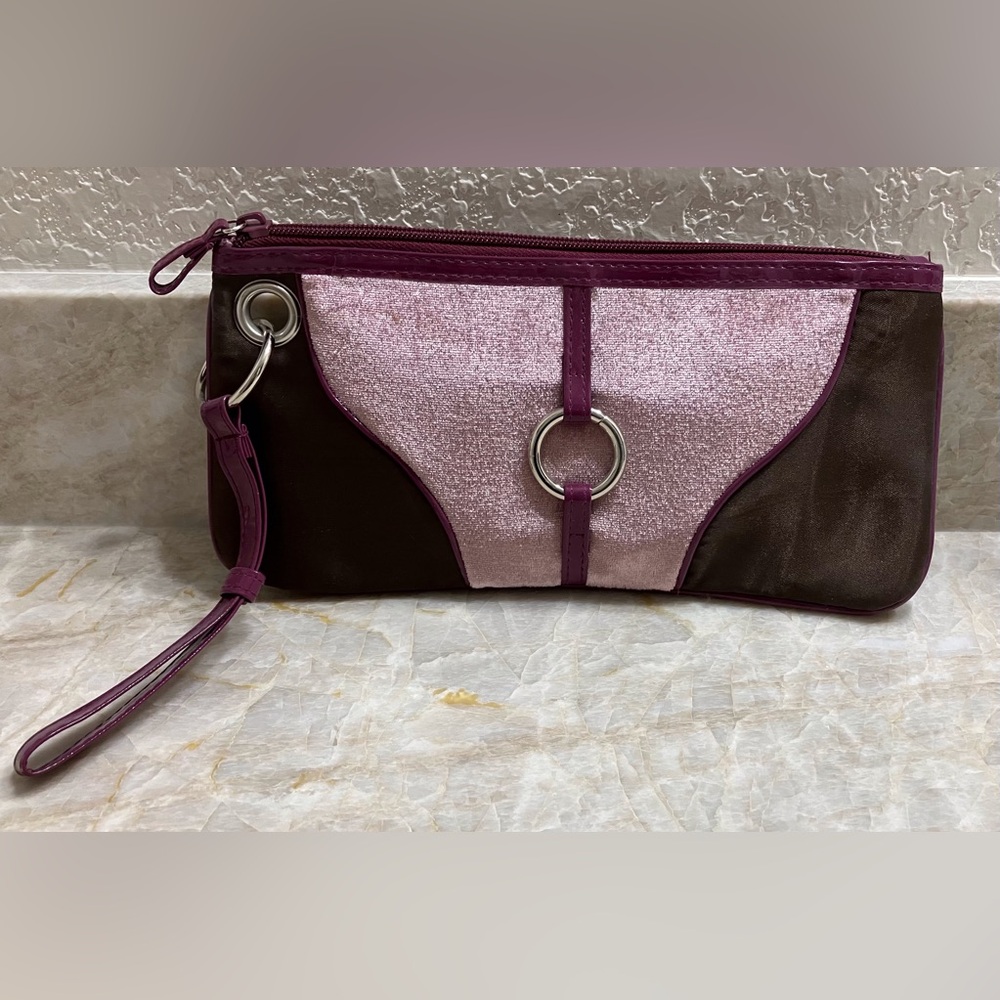New Purple Clutch Purse With Small Coin Pouch